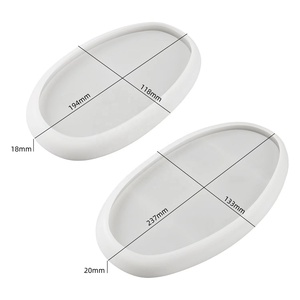 2 Tamanhos Jóias Recipiente Anel Trinket Placa De Armazenamento Grande Bandeja Oval Silicone Moldes para Concreto Resina Prato Bandeja - Product Image 1