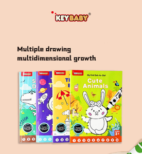 KEYBABY Livre de <span class=keywords><strong>dessin</strong></span> <span class=keywords><strong>à</strong></span> points 32 pages Jouet d'entraînement au contrôle du stylo pour enfants Coloriage Connecter les points Papier épais Sans transfert d'encre Amusant - Product Image 1