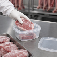 Boîte de conservation carrée transparente pour aliments surgelés, prête à consommer