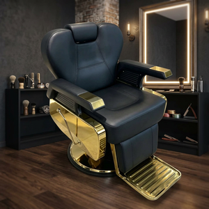 Leather <b>Barber</b> Salon <b>Chair</b> with Reclining & 360 Rotation Adjustable Height Commercial Use - Product Image 2
