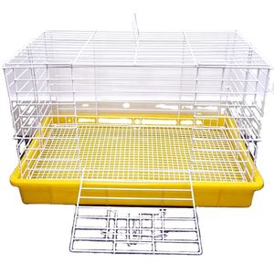 Cage à lapin jaune de luxe avec tous les accessoires de mesure | Matériau en fil de fer et type de palette de plateau en plastique - Product Image 2