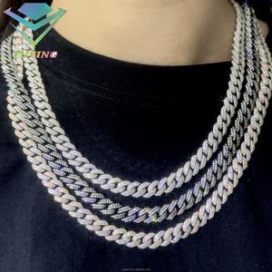 Chaîne cubaine Miami en moissanite VVS de 9 mm, testée au diamant, GRA, hip-hop, argent 925 - Product Image 2