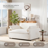 Fauteuil individuel OEM en chenille surdimensionné, durable, avec assise large et profonde en mousse, moderne et rembourré, confortable pour salon et appartement
