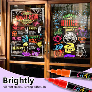 Spidol Kaca OEM 1mm Ujung Halus 8 Warna Tinta Berbasis Air Dapat Dihapus Pena Spidol Kaca Cair Tulisan Presisi Mudah Dihapus/Dibersihkan - Product Image 3