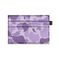 Porte-cartes de crédit unisexe personnalisable double face en PU, motifs camouflage par transfert thermique, ultra-fin 50 mm