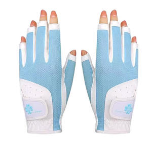 Gants de golf en cuir véritable unisexes, pour main gauche et droite, doux, respirants, en peau de mouton pure, cuir véritable respirant - Product Image 1