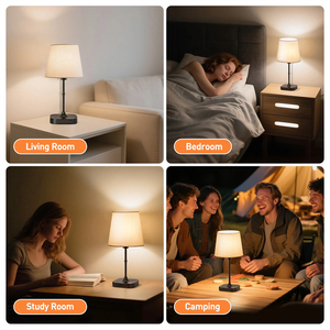 <b>Bedside</b> Table <b>Lamp</b> for Bedroom,Dimmable <b>Touch</b> Table <b>Lamp</b> with USB Port,Rechargeable Desk <b>lamp</b> with Fabric Shade for Living Room - Product Image 6