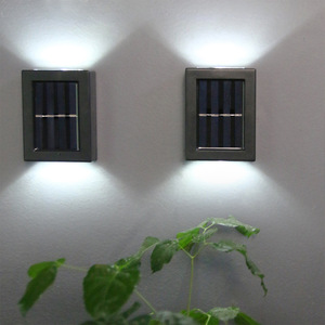 Solar Wall Lamp Outdoor Garden <b>LED</b> <b>Light</b> Waterproof Aluminum Square 20 Degree Beam Angle Polycarbonate <b>Diffuser</b> - Product Image 2