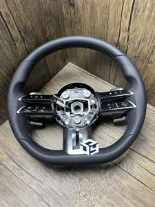 Volant de direction pour <span class=keywords><strong>Mercedes</strong></span>-Benz W176 W213 W205 W253 <span class=keywords><strong>C220</strong></span> C257 ClE ClS <span class=keywords><strong>AMG</strong></span> 2016-2019 en fibre de carbone - Product Image 4