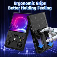 Console de jeu rétro portable R36MAX, écran de 4,0 pouces, mémoire de 64 Go, consoles de jeux vidéo, 30 émulateurs, écran non tactile, noir transparent