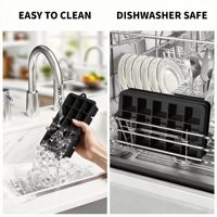 Ensemble de 2 moules à glaçons carrés en silicone avec couvercle, sans BPA, faciles à démouler, pour usage domestique – Vente chaude