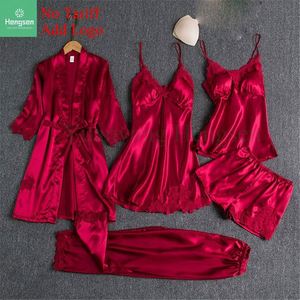 Satin Sexy Lace Pajamas Set Pajamas Silk Home Wear with Leather <strong>Jama</strong> Women's Pajamas with Chest Pads - Product Image 6