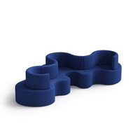 Canapé modulaire sectionnel en forme de vague, en tissu ou PU, idéal pour les espaces de repos et de détente des centres commerciaux