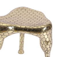 Chaise contemporaine haut de gamme personnalisée en cuir de crocodile, tabouret haut en laiton doré pour la maison, l'appartement, la villa, l'hôtel