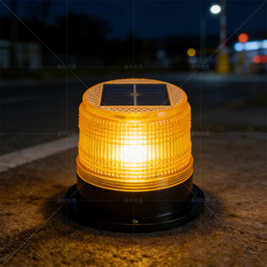 ไฟเตือนพลังงานแสงอาทิตย์ 5188 LED สีเหลือง IP65 ใช้พลังงานแสงอาทิตย์ สำหรับงานจราจรและก่อสร้าง - Product Image 1