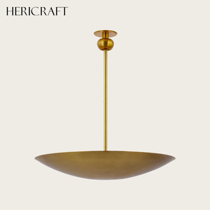 Lustre en laiton de style moderne du milieu du siècle, luminaire suspendu minimaliste à LED de luxe pour salon, salle à manger, cuisine, entrée, 110V - Product Image 1