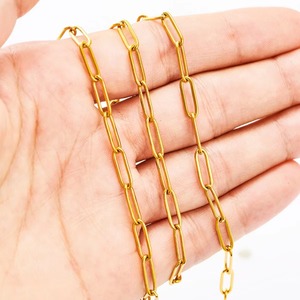Kalung Rantai Klip Kertas Baja Tahan Karat Warna Emas/Perak Berkualitas Tinggi, Hadiah untuk Pria dan Wanita - Product Image 4