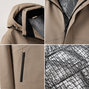 Chaqueta Acolchada Ligera con Capucha para Hombre, Abrigo Térmico Impermeable con Cremallera Completa, Ropa de Abrigo Cálida para Invierno - Product Image 2