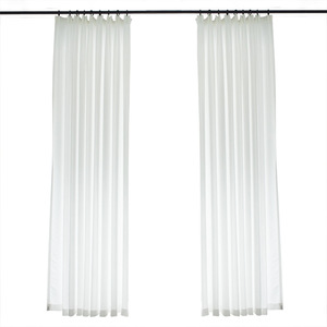 Soggiorno camera da letto <span class=keywords><strong>arredamento</strong></span> per la casa nuovo solido tessuto Tulle bianco lino tenda trasparente - Product Image 2