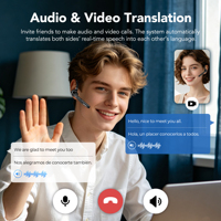ZNP N06 Headset Nirkabel BT 6.0 Terjemahan Real-Time 165 Bahasa Mikrofon Terintegrasi Headset Bisnis In-Ear dengan Perekaman