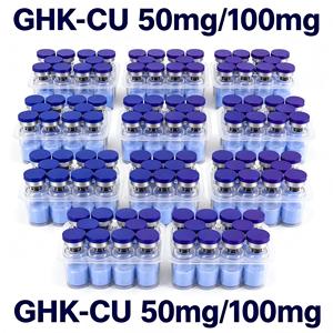 GHK-Cu Lyophilized <b>Powder</b> 50mg 100mg High Purity Blue Water-Dissolvent Cosmetic Grade Anti-Wrinkle Peptide <b>Powder</b> - Product Image 1
