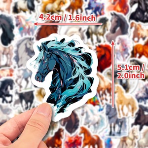 50 Pezzi Adesivi Artistici con Cavalli, Graffiti Cool per Moto, Auto, Telefono, Vinile, Regalo per Equitazione, Decorazioni Sportive - Product Image 3