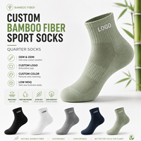 Chaussettes courtes en fibre de bambou OEM ODM, logo personnalisé, chaussettes de sport respirantes anti-odeur, faible MOQ, fourniture directe d'usine