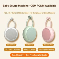 Machine à bruit blanc portable pour bébés et enfants, avec veilleuse, dispositif de sommeil, lumière blanche chaude 5V, commande par interrupteur