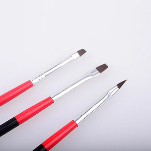 Juego de Pinceles para Decoración de Uñas, Mango de Plástico Negro, Pelo de Nailon Plano, Herramienta para Pintar, Dibujar y Delinear, para Decoración de Uñas con Acrílico y Gel, para Salón - Product Image 2