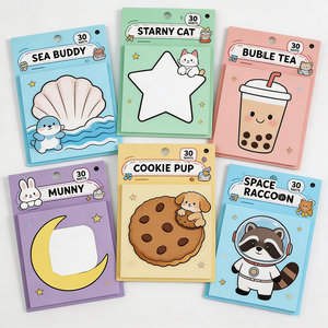 Bloc de Notas Adhesivas con Dibujos Animados Coloridos, 30 Hojas Cada Uno, Juego de Blocs de Notas Adhesivas para Uso en la Oficina y la Escuela - Product Image 4