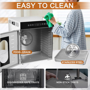 Déshydrateur alimentaire professionnel 12 plateaux en acier inoxydable pour la maison, sécheur de viande séchée (jerky), déshydrateur à 12 couches - Product Image 3