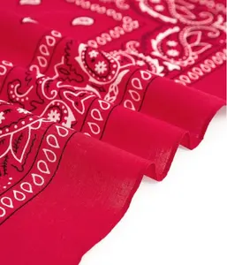 Fabric Bandana Wholesale Promotion Multifunction Colourful Custom 100% Cotton Square Fabric Customized Printed Headwear Classic Paisley Bandana
