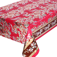 Nappe en PVC imprimée métallique à motif floral 3D en relief, vente chaude de l'usine de Yiwu