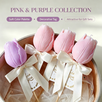 Bougie parfumée à la tulipe, artisanale et personnalisée, en gros, bougies en forme de bouquet de fleurs pour cadeaux et décoration intérieure