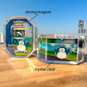 TCG tùy chỉnh rõ ràng Acrylic Pokemon hộp thiếc 1st Phiên Bản Pokemon thẻ đi hiển thị trường hợp bảo vệ với nam châm mạnh mẽ - Product Image 3