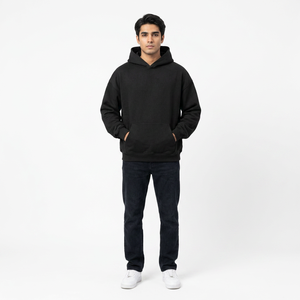 Sweat à capuche pour homme en coton 100% 350 g/m², couleur unie, coupe classique, hiver - Product Image 1