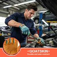 Gants de travail tactiques en cuir de chèvre, antidérapants, résistants aux chocs, résistants à l'abrasion, respirants, gants de sécurité OEM ODM