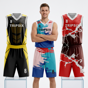 Tenues d'équipe de basketball personnalisées pour hommes et femmes, kits imprimés par sublimation, anti-bactériens, séchage rapide, tailles adaptées, vente en gros - Product Image 3