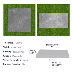 60*60cm Stone Effect Outdoor Porcelain Pavers, 2cm Thick Non-slip Exterior Outdoor Porcelain <strong>Floor</strong> <strong>Tiles</strong> - Product Image 5