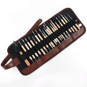 ชุดเครื่องมือเครื่องปั้นดินเผาเซรามิก22ชิ้นชุดเครื่องมือแกะสลักเครื่องปั้นดินเผา DIY ชุดเครื่องมือสร้างแบบจำลองด้ามจับไม้แกะสลักดินเหนียวในถุงผ้า - Product Image 1