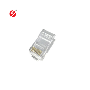 梨园RJ45 LY-US073-C6 8P8C CAT6白色公电信端通过3叉以太网模块化插头，带FU电镀 - Product Image 2