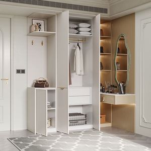 Ensemble de placard contemporain Santopova avec zone de maquillage intégrée, rangement multifonctionnel, organisateur de maison - Product Image 2
