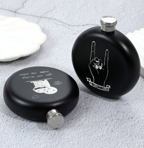 Y12 personalizzato logo 5oz in acciaio inox portatile per esterni regalo da campeggio nero opaco fiaschetta - Product Image 6