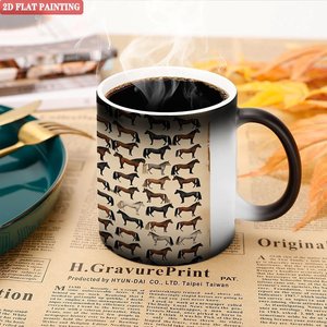 Custom Print Blank Mug Frosted Black 11oz <b>Ceramic</b> Heat Activated Color Changing Coffee <b>Cup</b> - Product Image 5