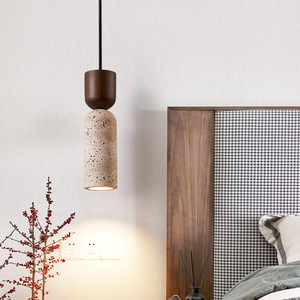 Japanese Wabi Sabi Style Travertine Pendant <b>Light</b> Led Single Head Home Bedroom Entryway <b>Lighting</b> - Product Image 4