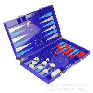 Juego de Backgammon Acrílico Personalizado Multicolor, Fichas Pequeñas de Lucite, Tablero con Cierre Magnético, Estuche de Viaje Transparente - Product Image 6