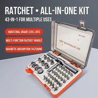 Jeu de tournevis à cliquet 43 en 1, qualité industrielle, embout magnétique, kit d'outils de réparation multifonctionnel avec embouts Phillips et Torx