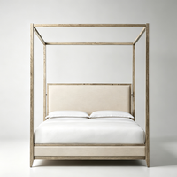 Lit à baldaquin en chêne massif de qualité supérieure, lit à baldaquin en bois artisanal pour les distributeurs de meubles de luxe