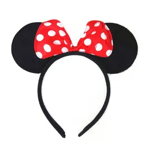 Leuke Boog Mickey Hoofdband Kinderen Muis Cartoon Goedkope Mooie Plastic Muis Hoofd Oren Vorm Haar Hoofdband Voor Kinderen