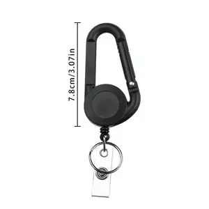 Anti-lost Belt Rope ID Card Holder Keychain Lanyard Clip ABS Badge Reel Clip Key Ring for Business Card Holder Key